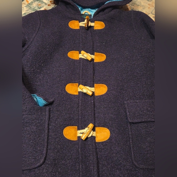 Mini Boden Purple Wool Blend Duffle Coat - Picture 3 of 11